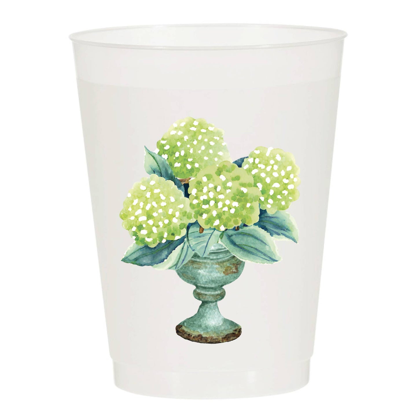 Elegant Hydrangea Planter Frosted Cups - Summer: Pack of 6