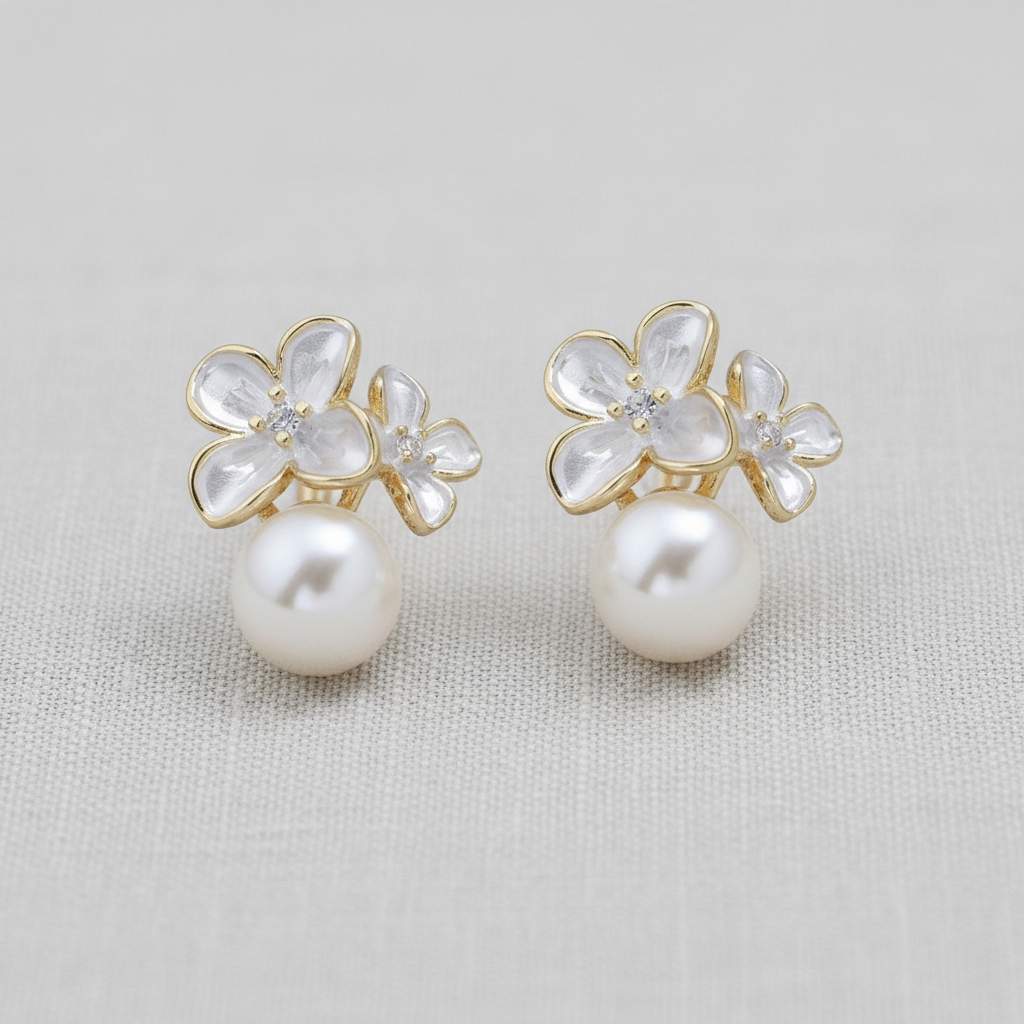 Blossom Pearl Stud Earrings