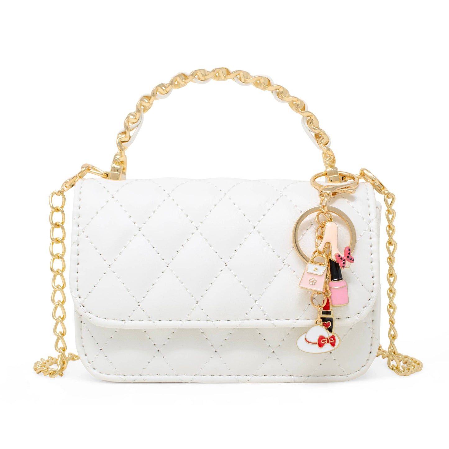 Girl's Classic Link Chain Top Handle Handbag: White