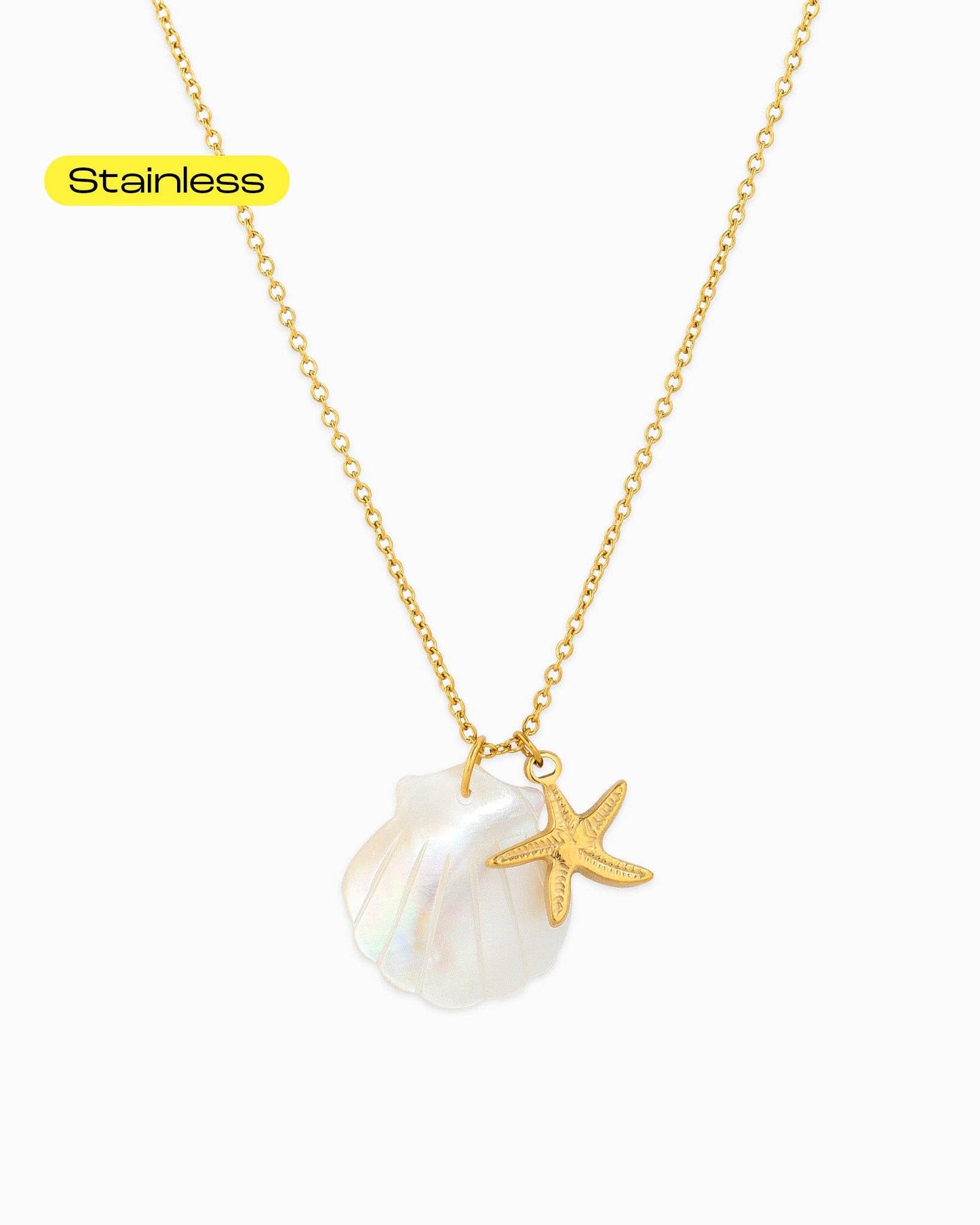 Stainless Mother of Pearl Shell and Starfish Necklaces