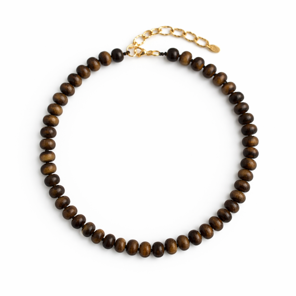 Refined Stone Bead Necklace – Timeless Everyday Accent: Tiger's Eye Brown