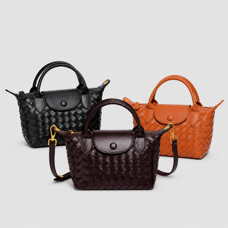 Woven Crossbody Bag: Black / One Size