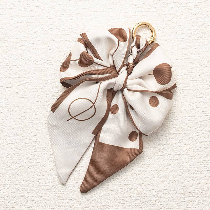 Chic Bow-Shaped Scarf Keychain Bag Accessory: Color_16