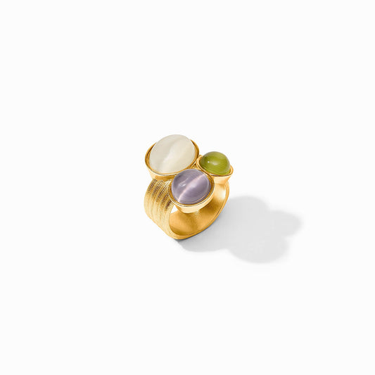 Cobblestone Statement Ring in Multi Stone Cat's Eye