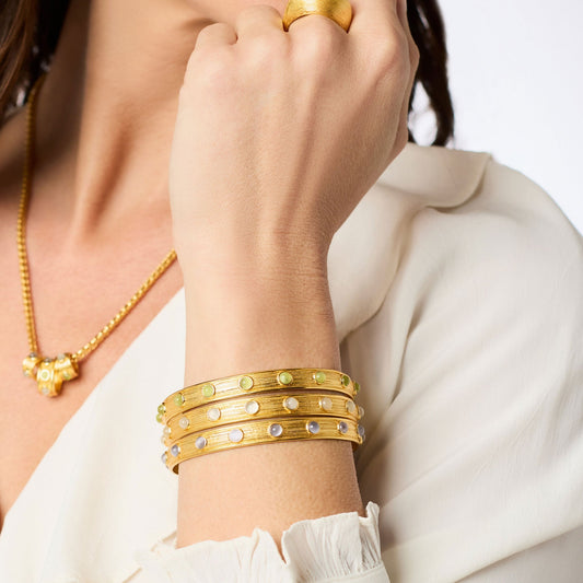 Cobblestone Stone Bangle in Ivory Cat's Eye