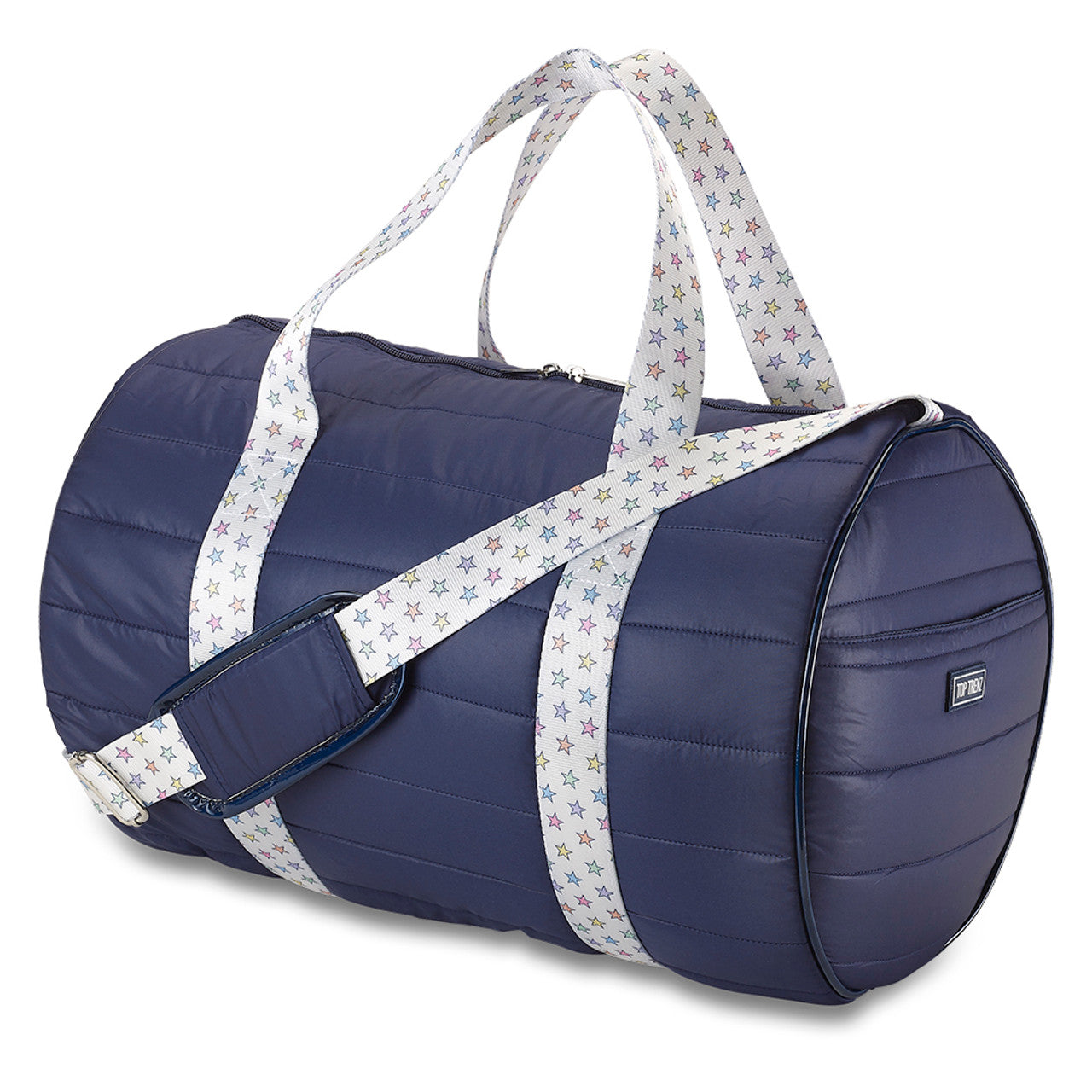 Navy Puffer Duffle Multi Star Strap
