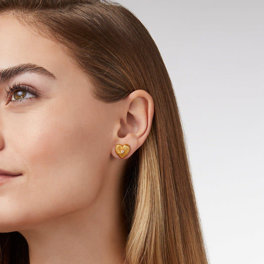 Esme Heart Stud in Cubic Zirconia