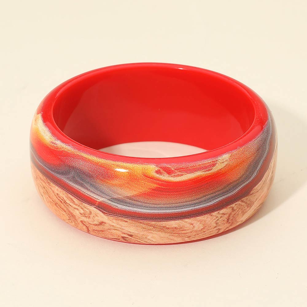 Abstract Wave Print Resin Bangle Bracelet