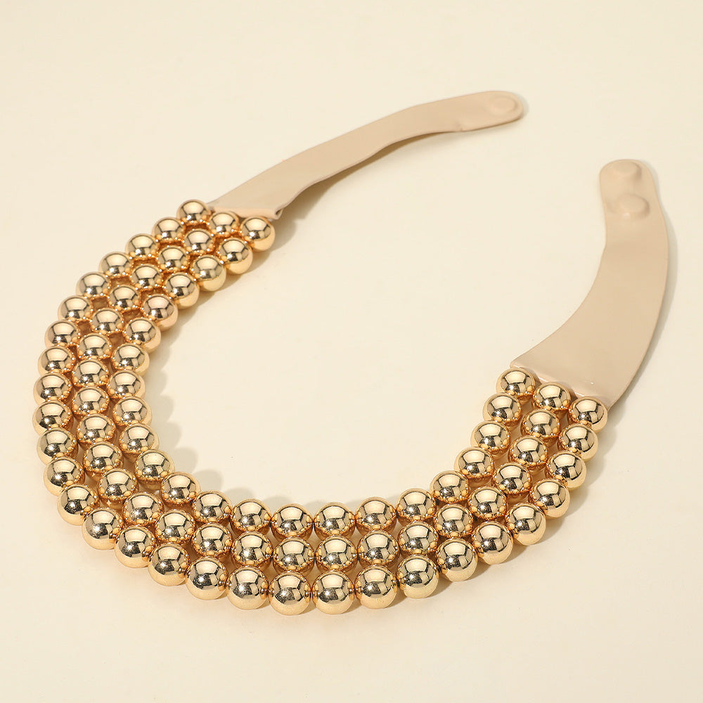 Faceted Beaded Triple Layered Magnetic Collar Necklace