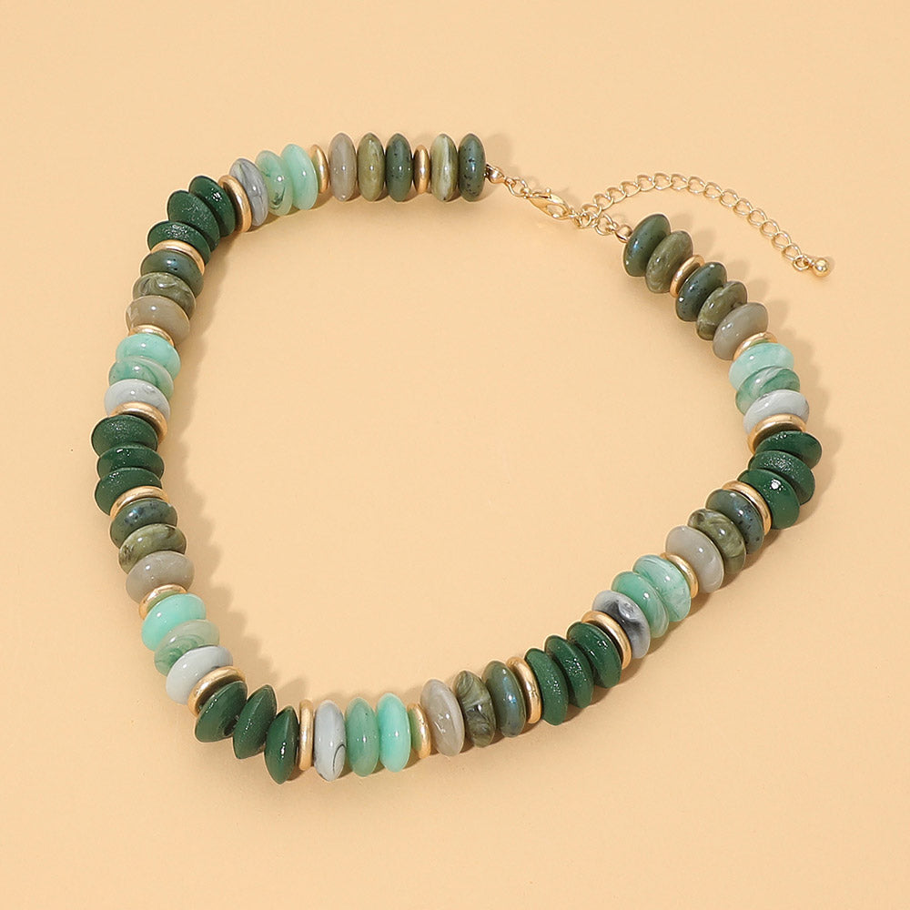 Boho Multicolor Natural Stone Beaded Necklace