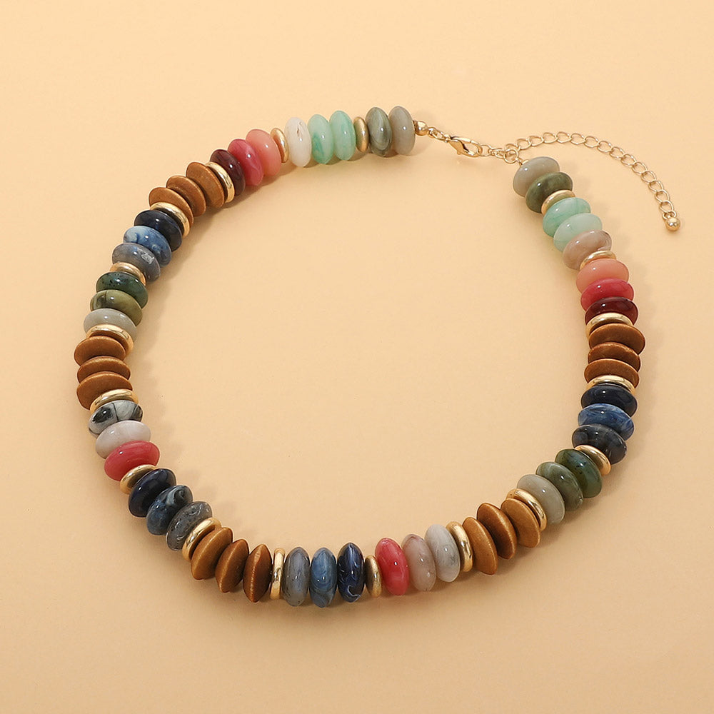 Boho Multicolor Natural Stone Beaded Necklace