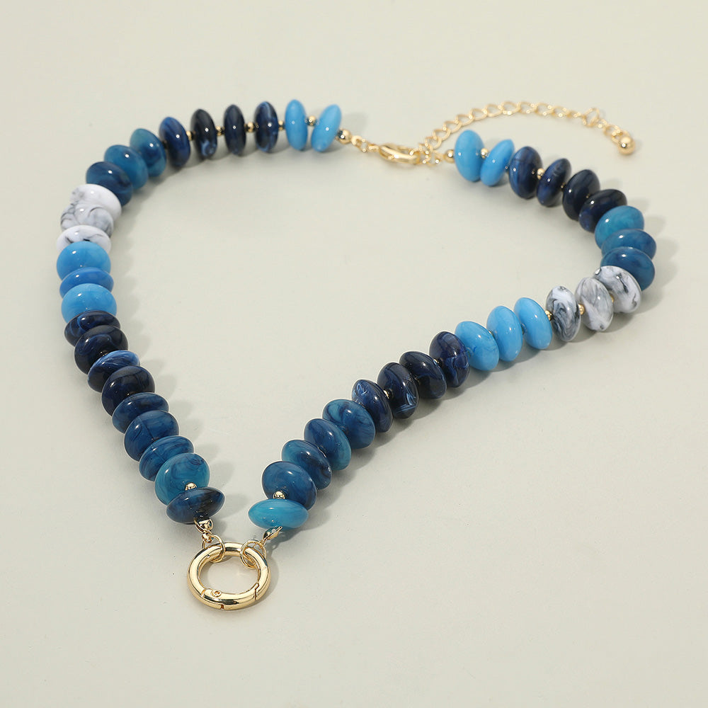 Chunky Resin Disc Beaded Necklace