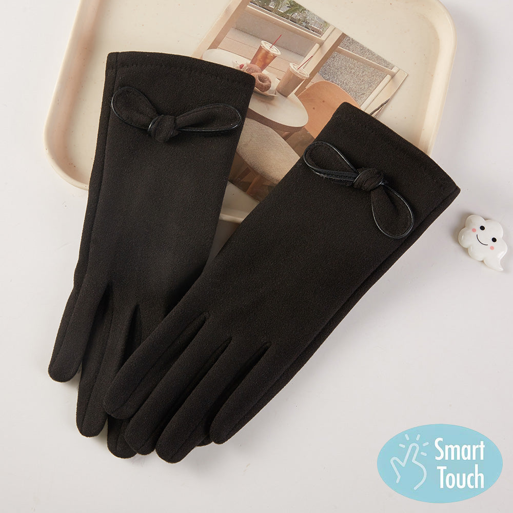Knot Bow Accent Smart Touch Gloves