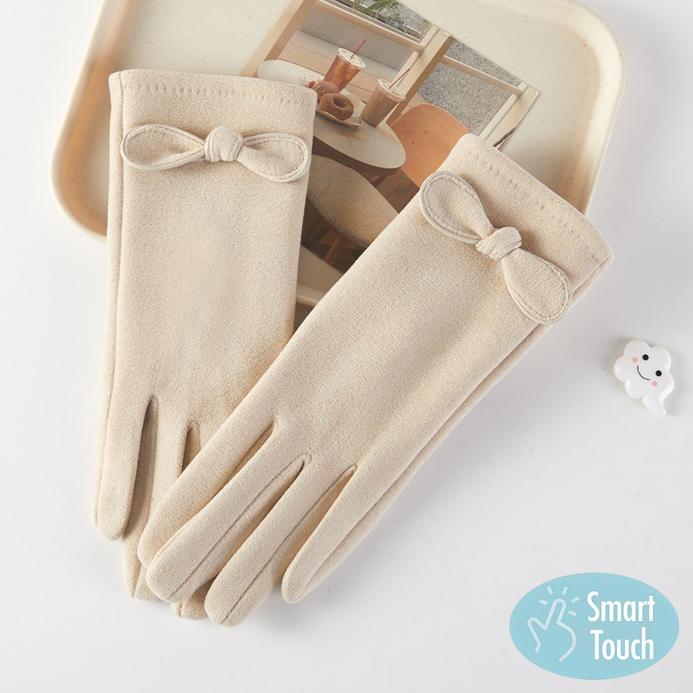 Knot Bow Accent Smart Touch Gloves