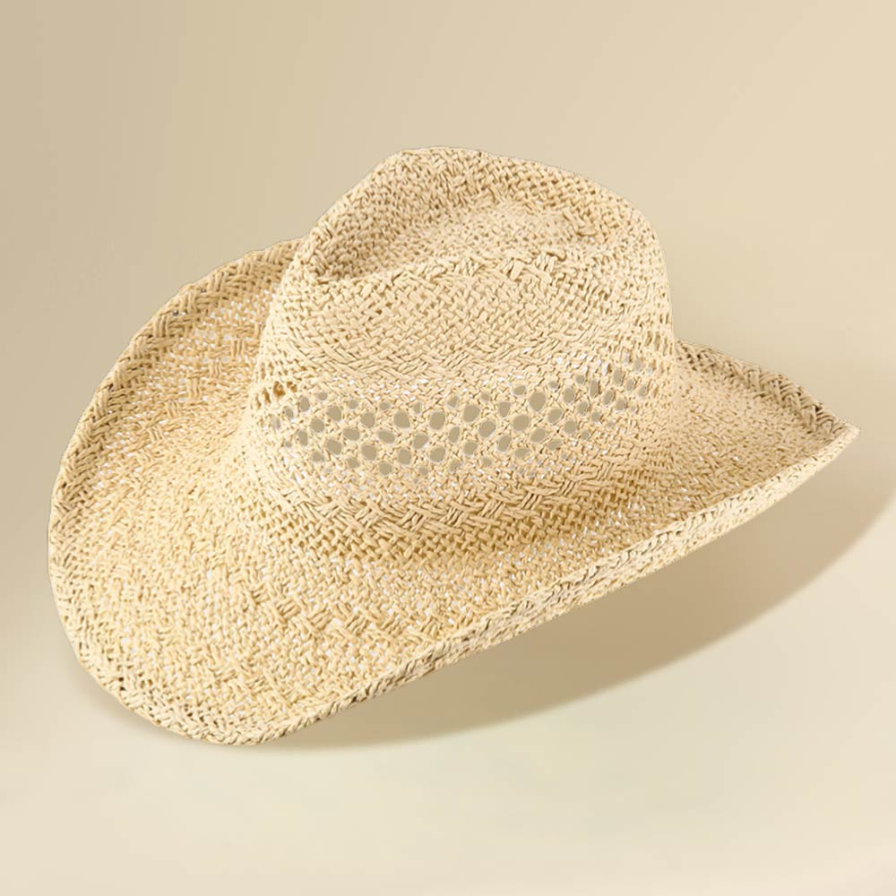 Lightweight Breathable Woven Western Summer Fedora Sun Hat