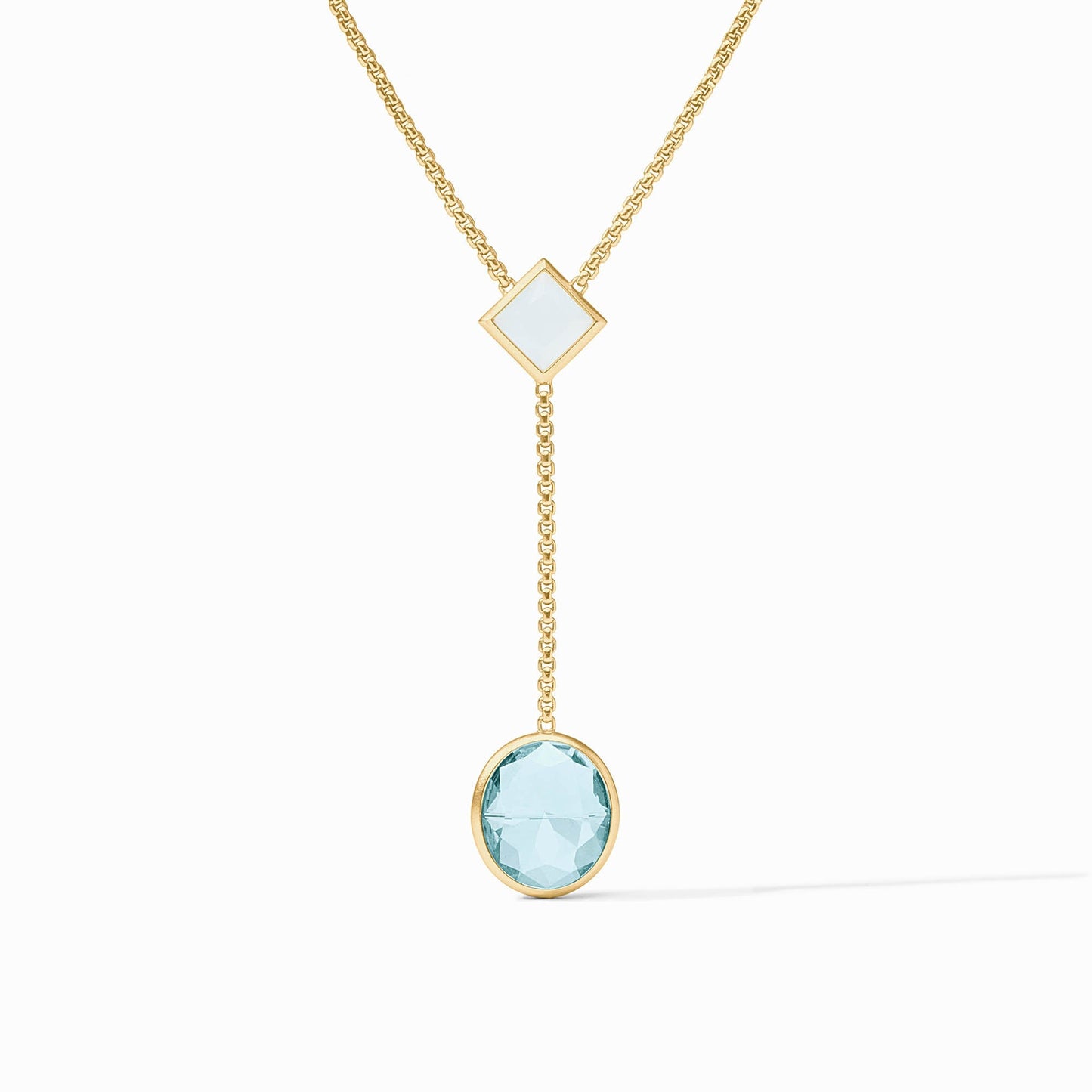 Jolie Lariat Necklace - Aquamarine Blue