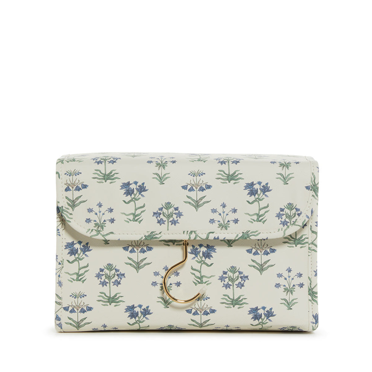 LUXE Hanging Toiletry case PROVENCE with Green Pinstripe Liner