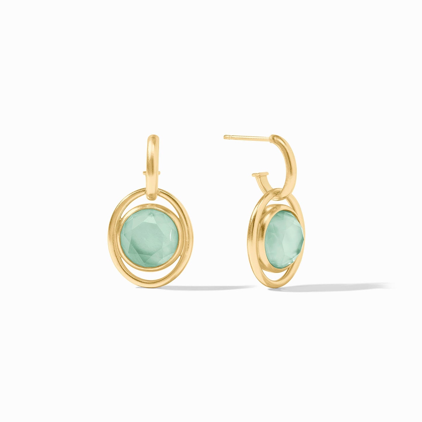 Laguna Hoop & Charm Earring - Iridescent Aquamarine Blue