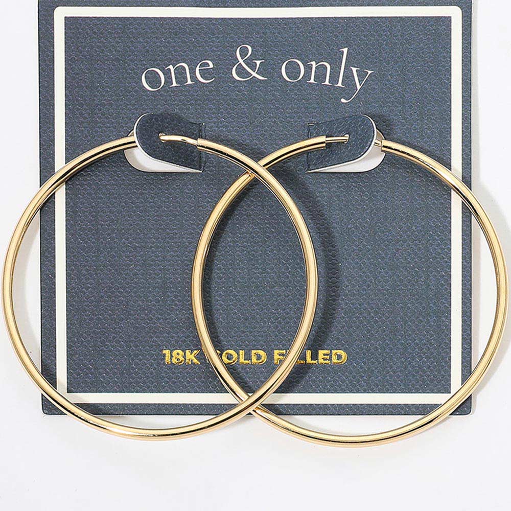 18K Gold Filled Classic Thin Hoop Earrings