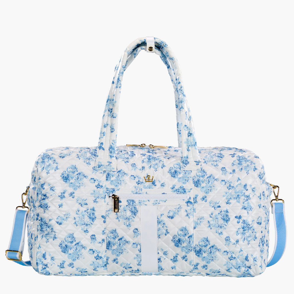24 + 7 Weekender Duffle - Denim Floral / White Stripe