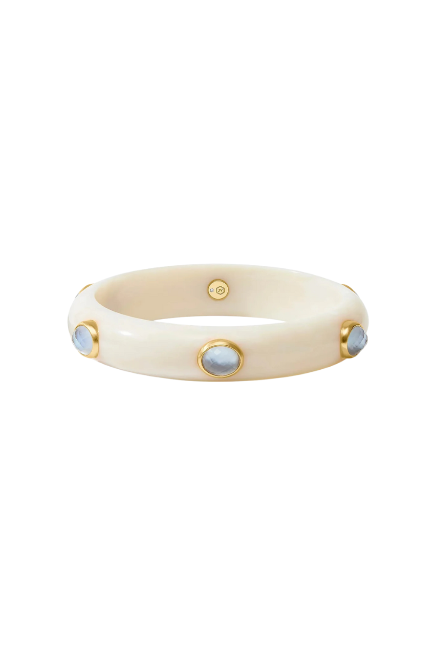 Carnaby Stone Bangle - Colette - Iridescent Chalcedony Blue -
Large