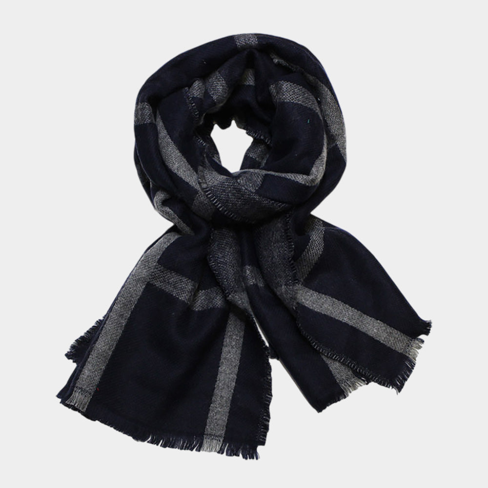Stylish Soft Classic Checkered Scarf Black and Grey