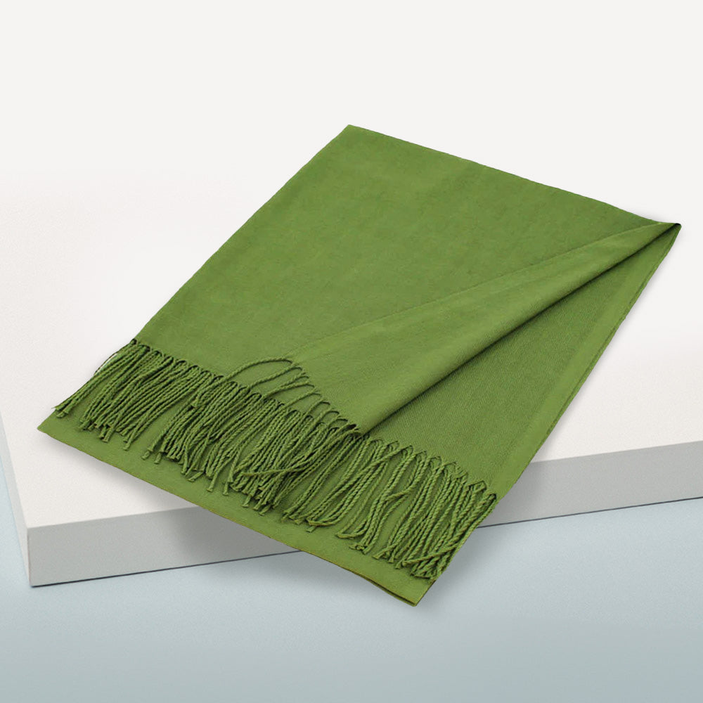 Solid Color Pashmina Scarf Shawl Olive