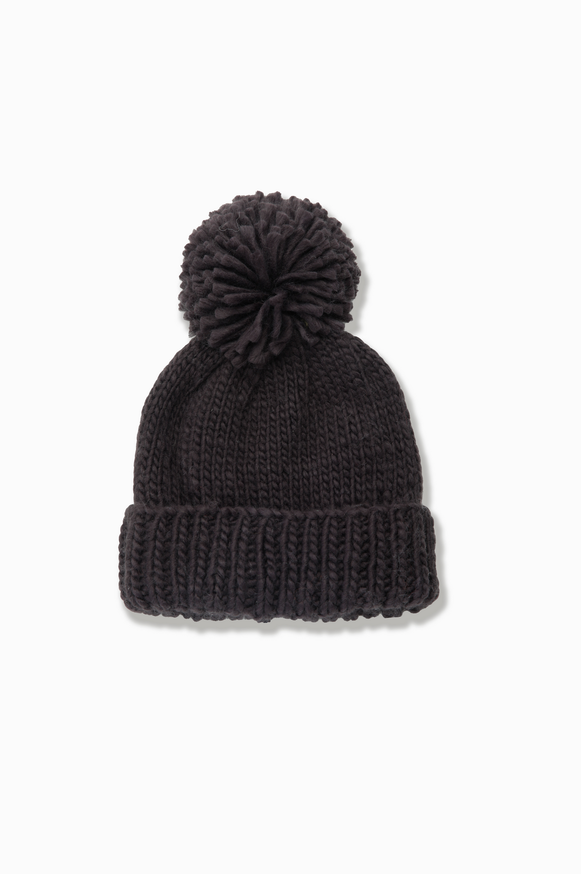Hand-Knitted Basic Pompom Hat