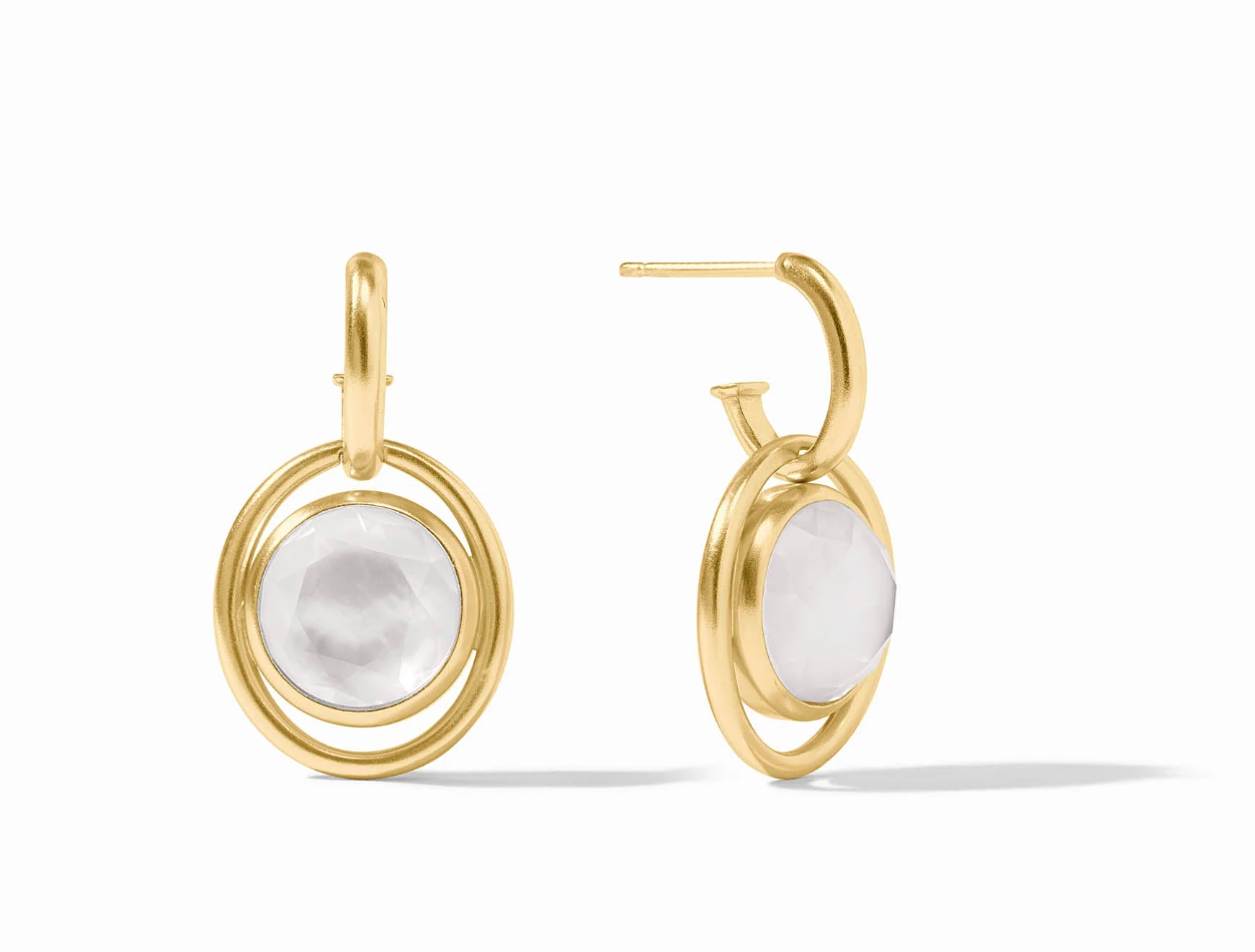 Laguna Hoop & Charm Earring - Iridescent Clear Crystal