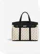 Handmade Premium Cotton Canvas Boat Bag Black Dot