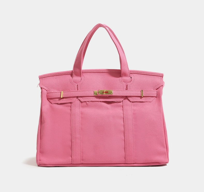 Handmade Premium Cotton Canvas Boat Bag Canvas Beach / Boat Bag: Solid Pink