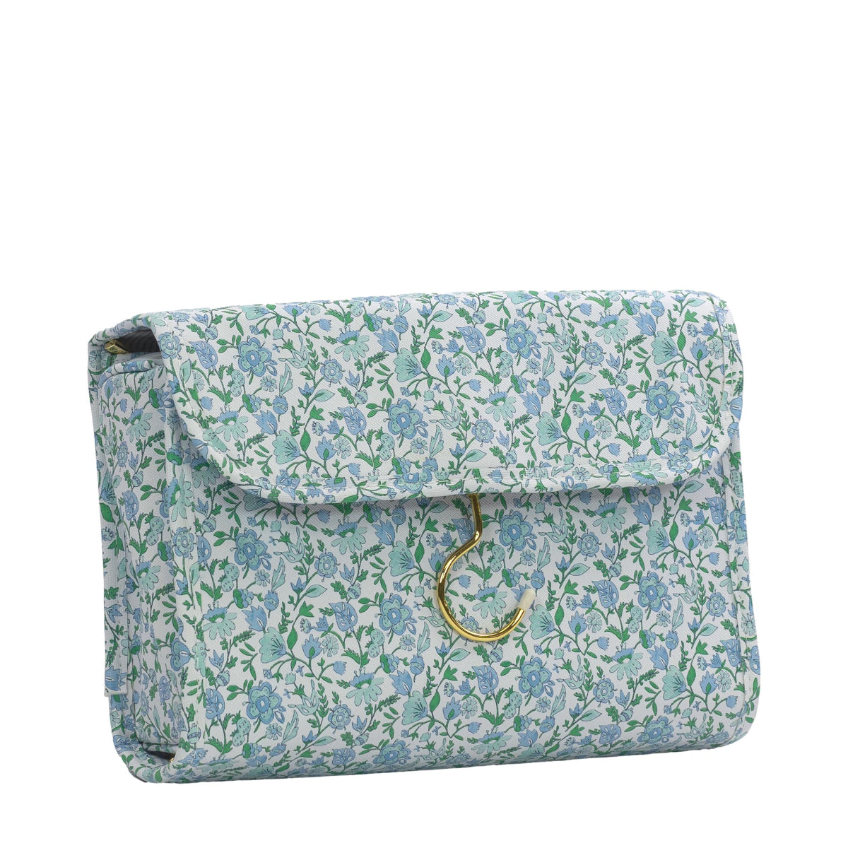 Luxe Hanging Toiletry Hamptons Floral With Chambray Pinstripe Liner