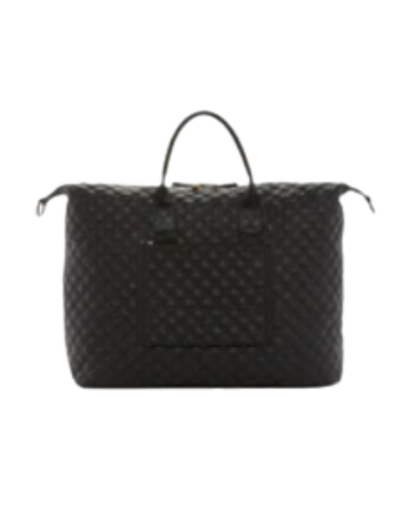 OVERPACKER - BLACK QUILTED Duffel (Lined in Provence)
