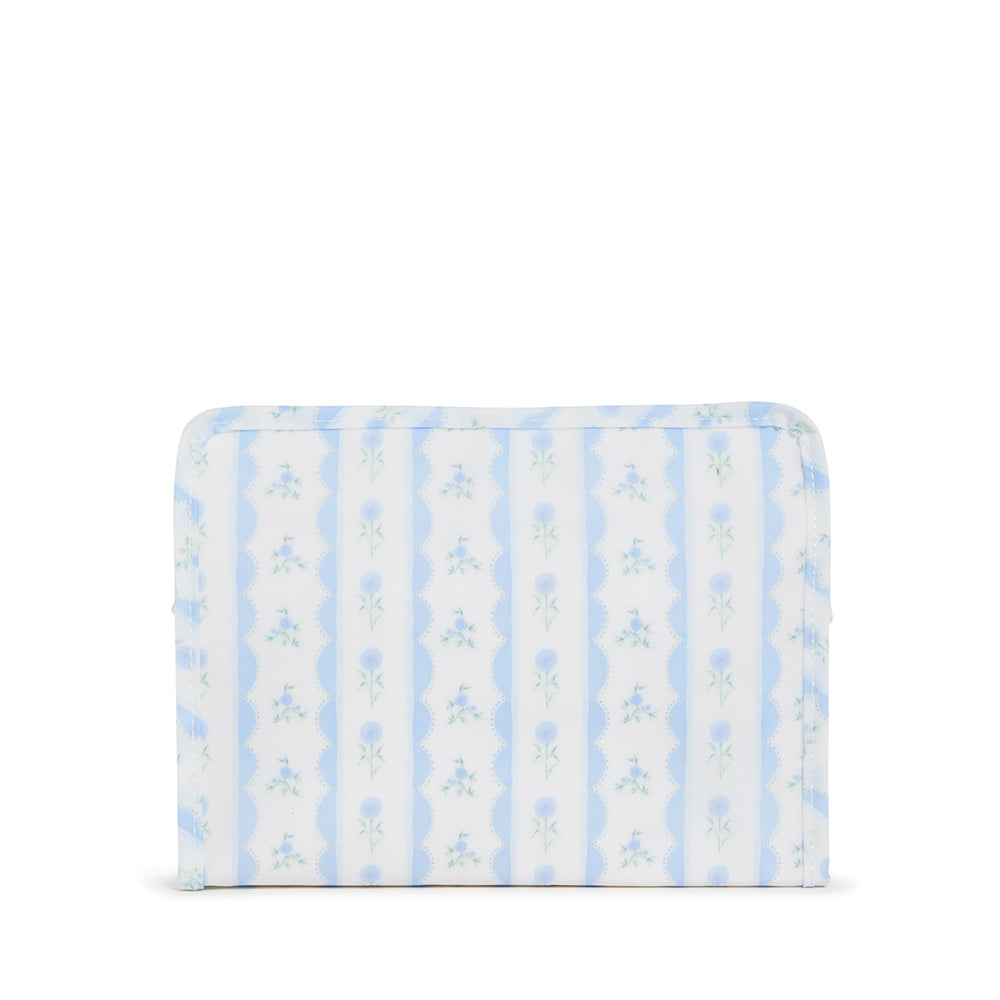 ROADIE SMALL Zip Pouch - RIBBON FLORAL BLUE