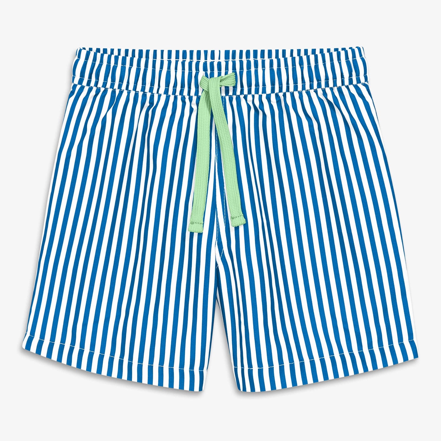 Kids Swim Trunk In Stripe: Blueberry White Vertical Stripe