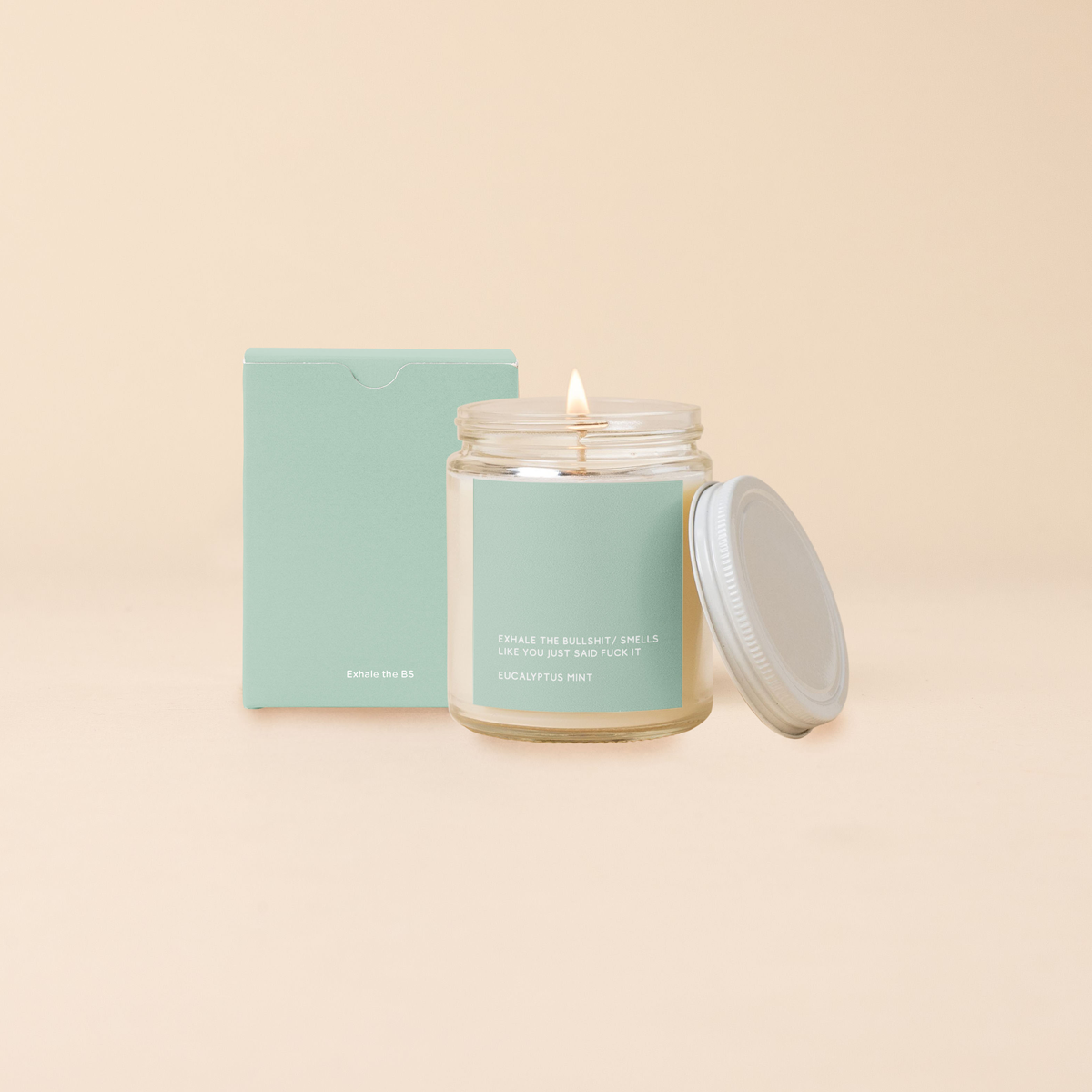 Candle Jar w/Lid - Good Vibes Only: Exhale the BS