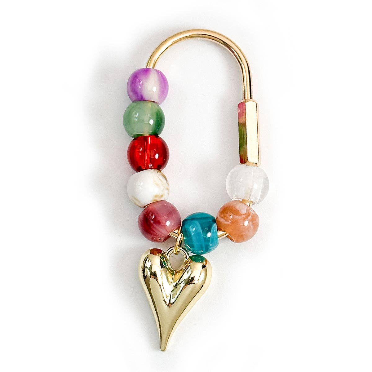 Beaded Charm Keychain: RAINBOW / One Size