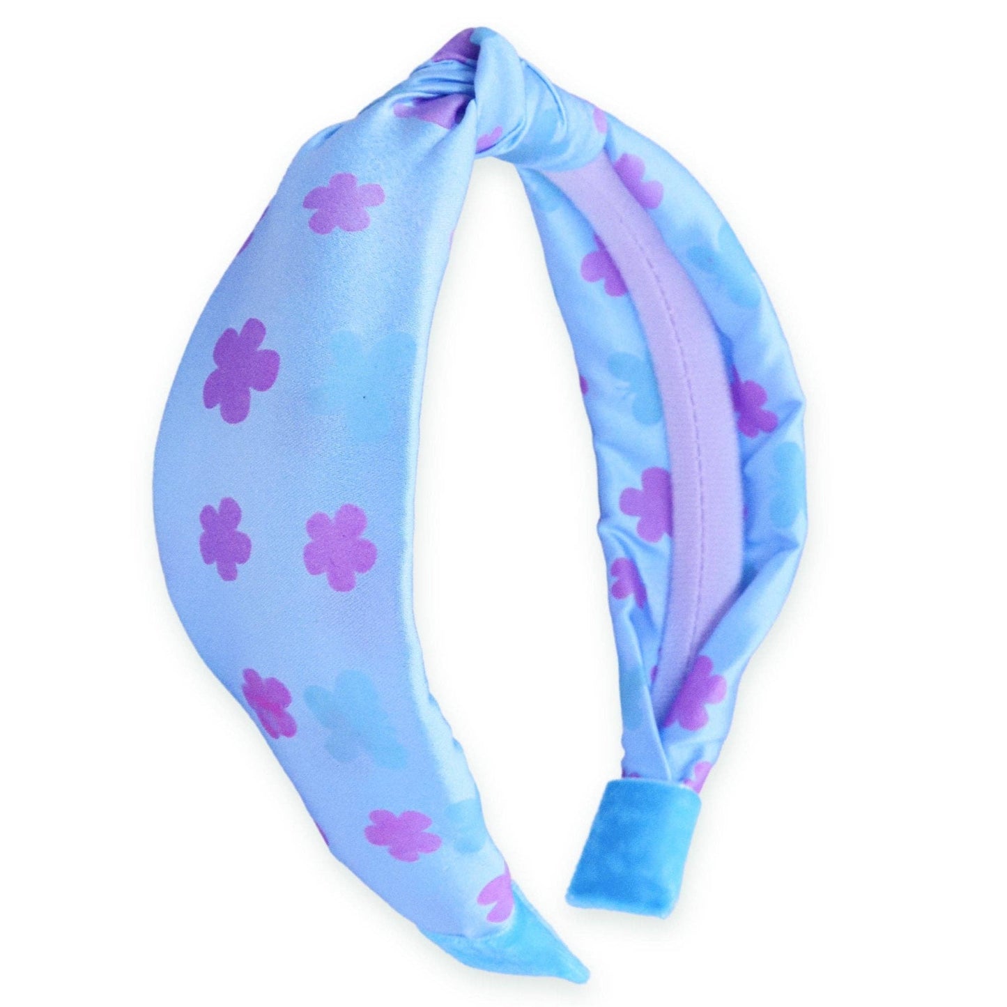 Girls Knot Headband - Color Changing UV Daisy & Butterfly: Blue