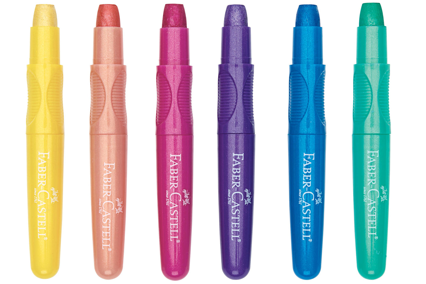 6 Metallic Chunky Gel Crayons in Storage Case for Kids
