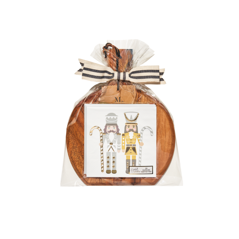 Acacia Board Gift Kit: Gilded Nutcracker