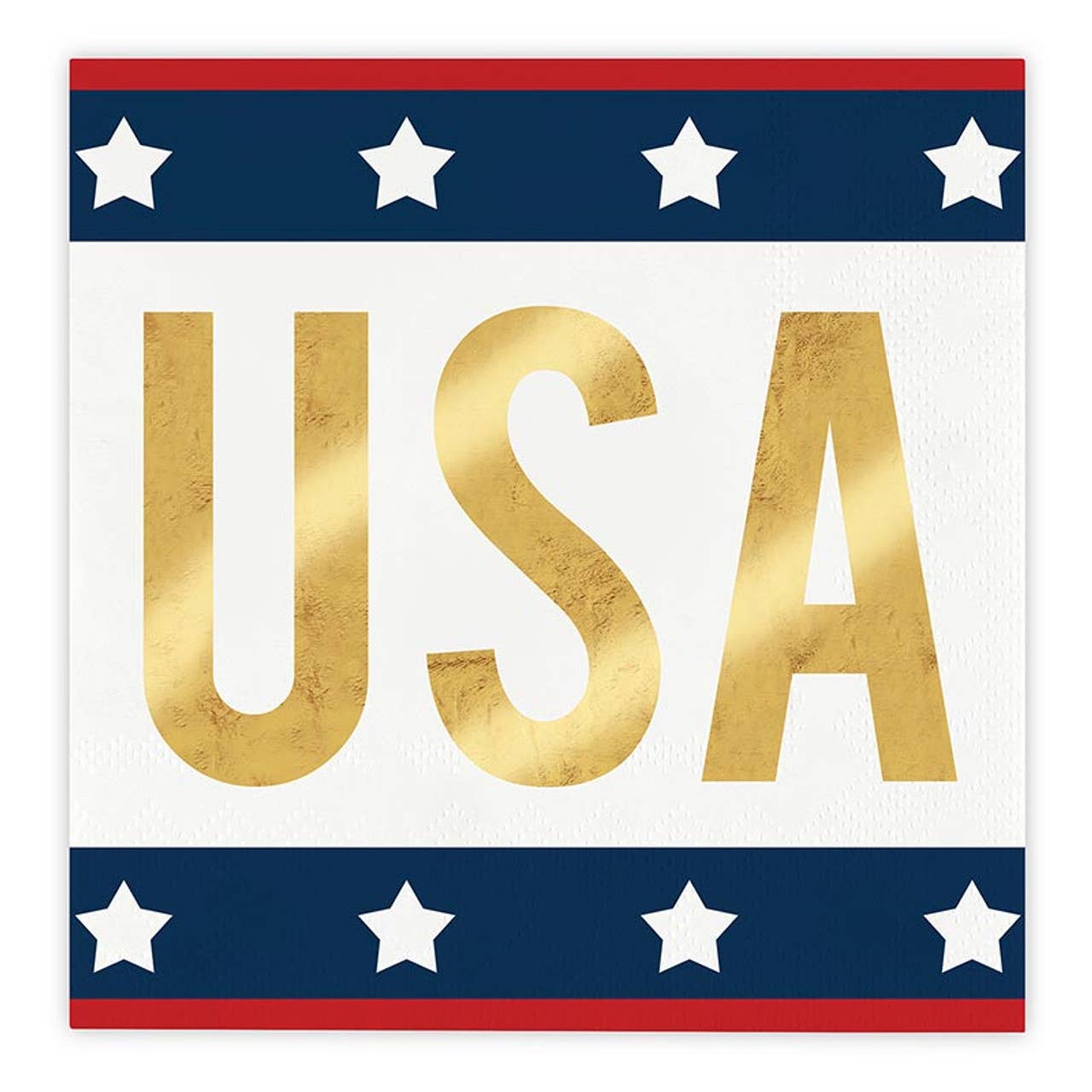 Foil Beverage Napkins - USA: Paper