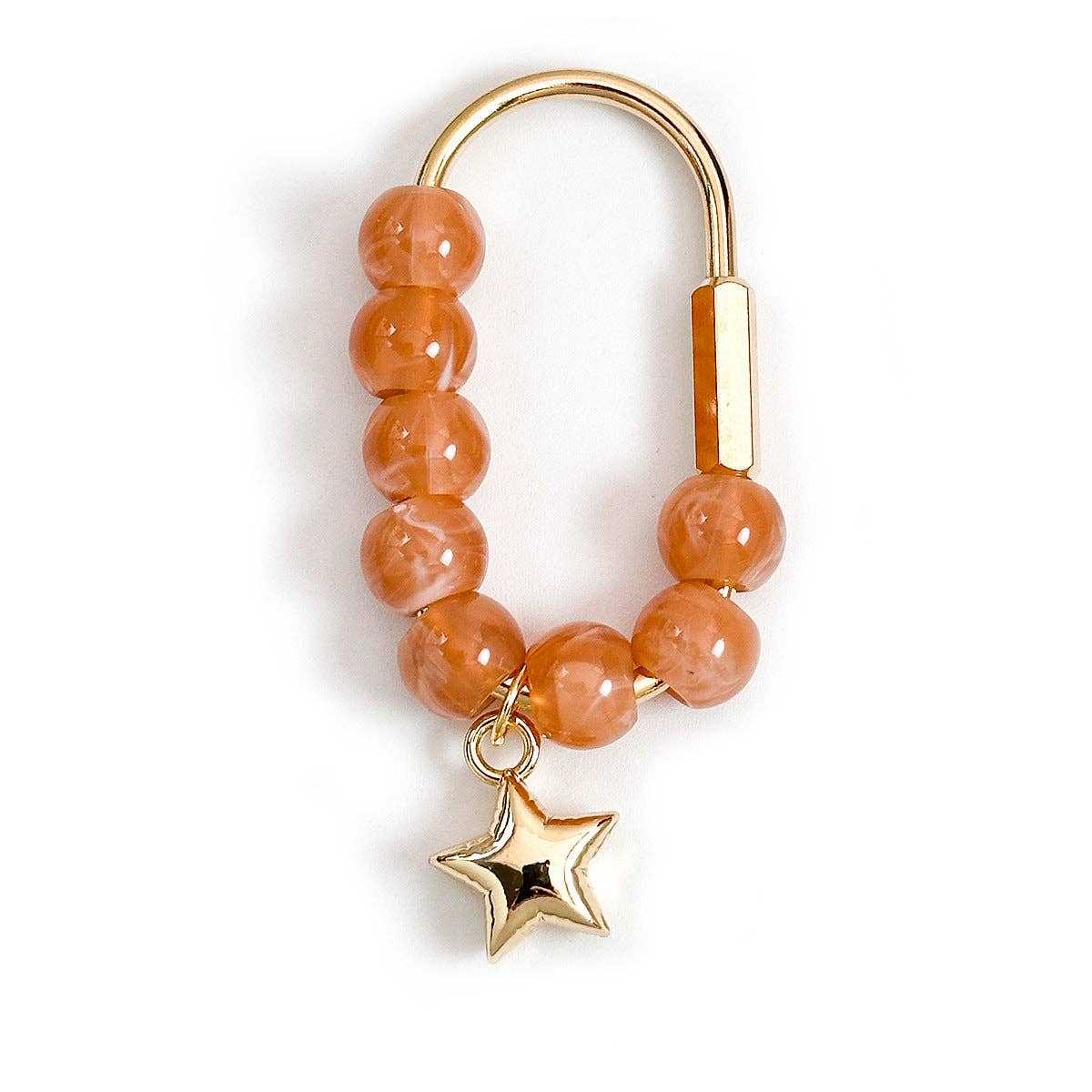 Beaded Charm Keychain: ORANGE / One Size