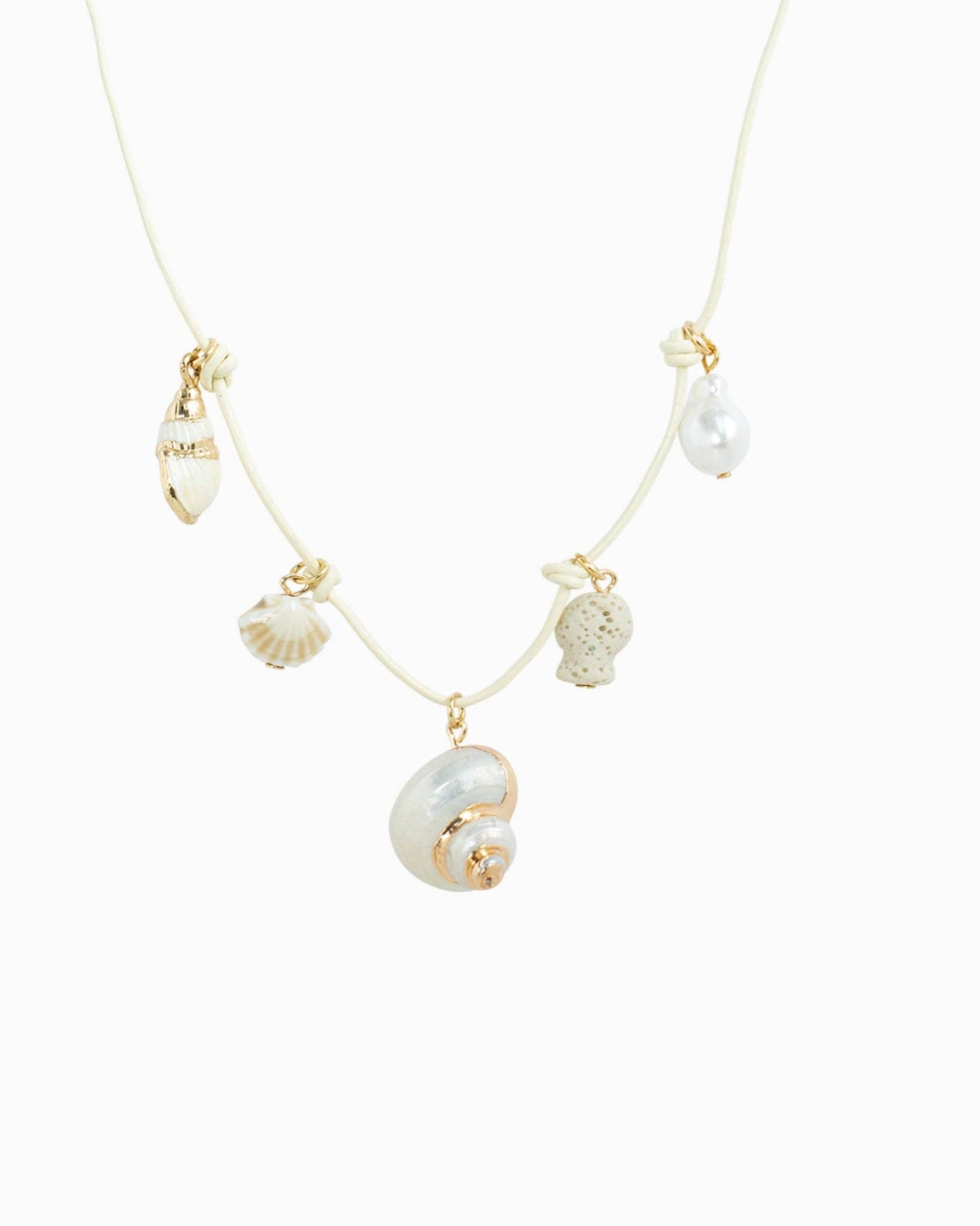 Beach Mode Mineral Coast Charm Necklace: Ivory