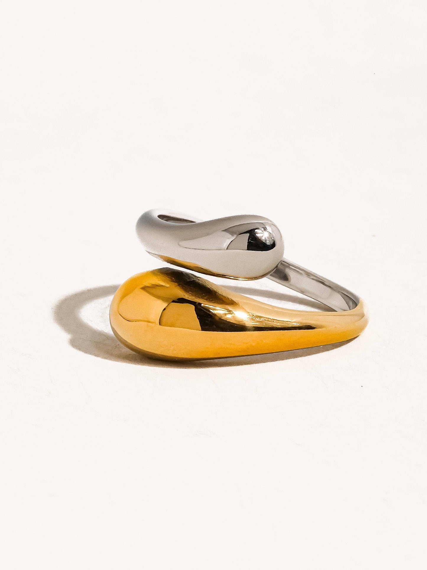 Gabrielle 18K Gold Non-Tarnish Open Twist Ring: Multi-Colored