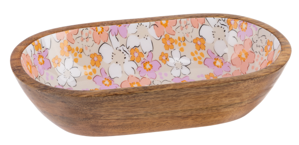 Oval Floral Serving Bowl-Bowl 1
