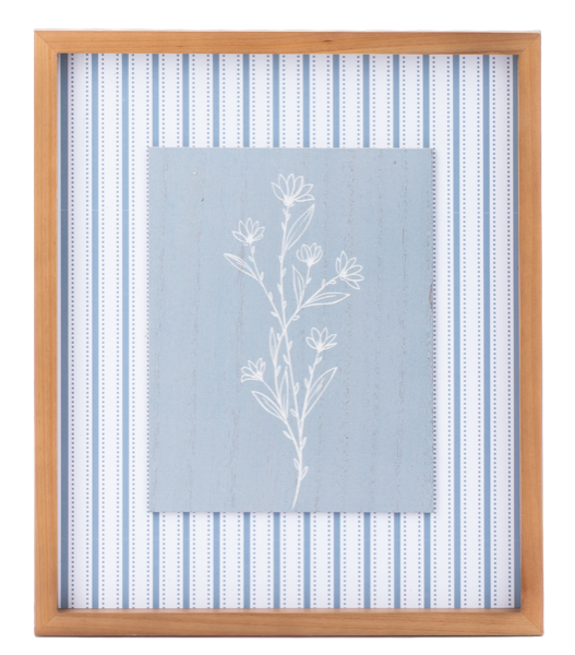 Floral Silhouette with Stripe Border Wall Decor-Silhouette 1