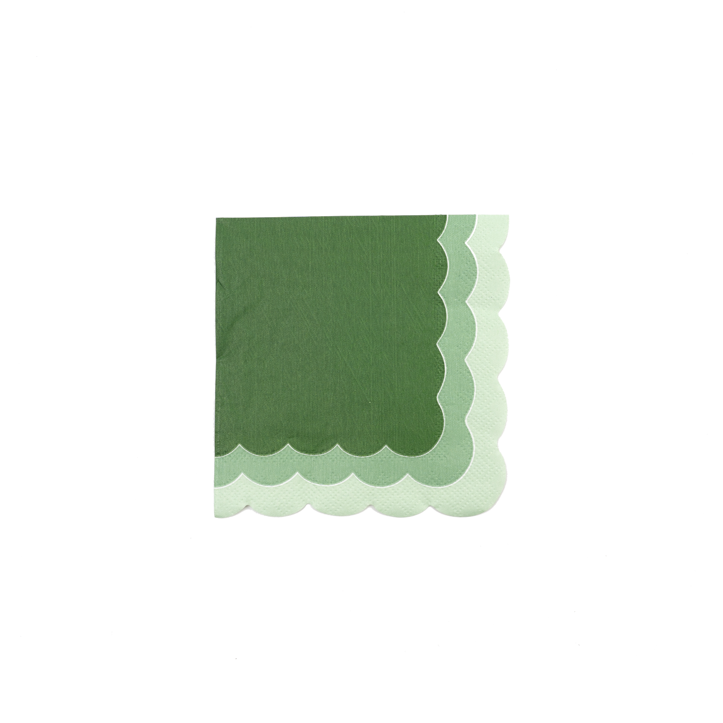 Green Ombre Scallop Beverage Napkins