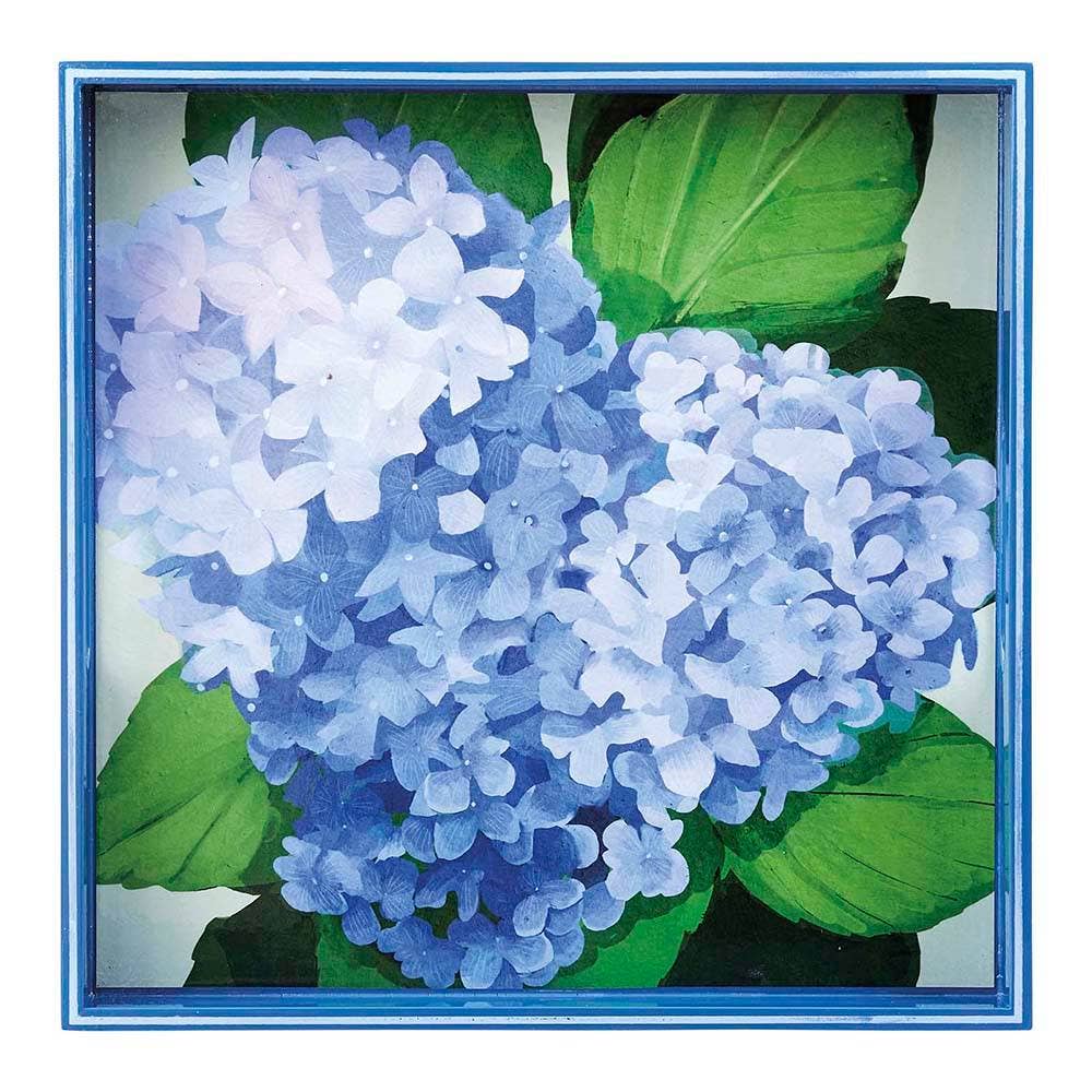 Blue Hydrangea 15 Inch Square Tray