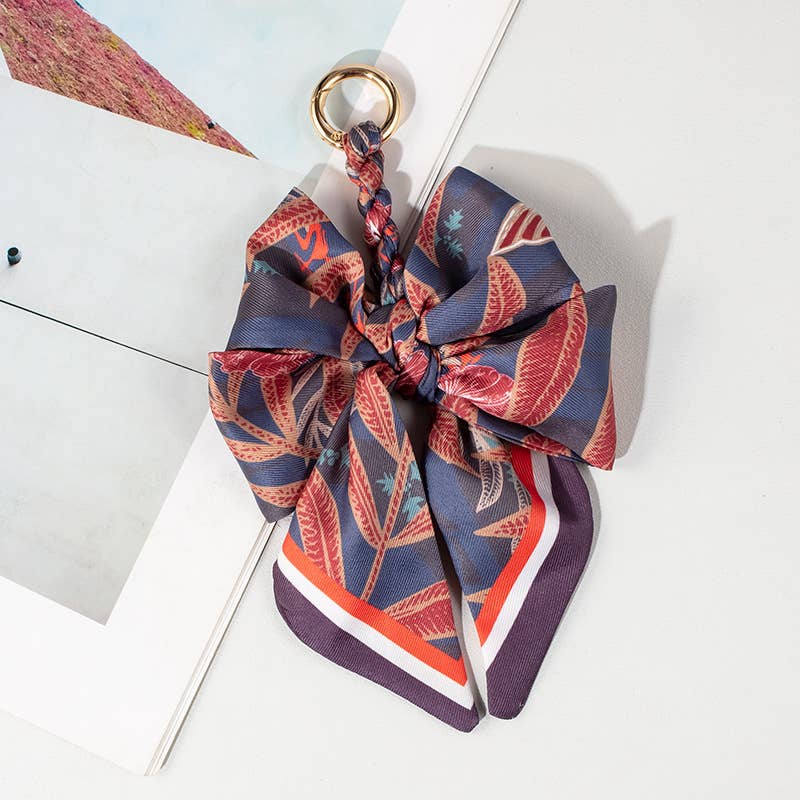 Chic Bow-Shaped Scarf Keychain Bag Accessory: Color_04