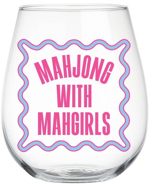 Mahjong Stemless Wine Glass 22oz | Mahj With Mahgirls